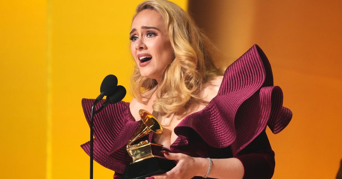 Grammys 2023 Adele's Winning Speech Was Short But Eventful HuffPost