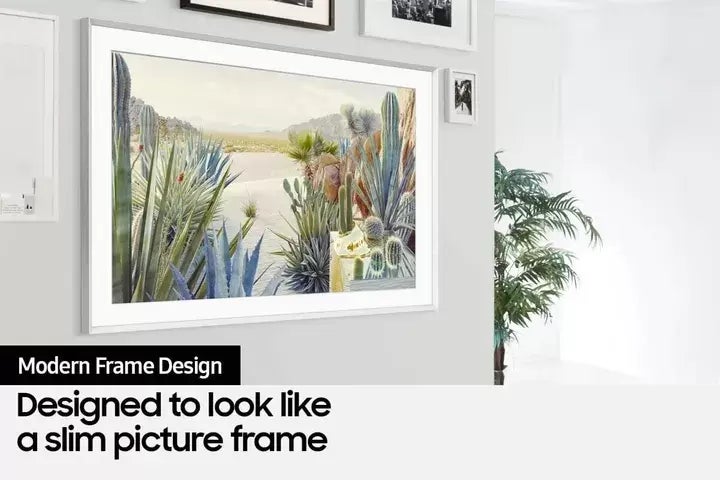 <a href="https://www.amazon.com/SAMSUNG-65-Inch-Anti-Reflection-Included-QN65LS03BAFXZA/dp/B09TQ4KFCT?ref_=Oct_DLandingS_D_85092aed_65&tag=griffinwynne-20&ascsubtag=63e1279ce4b0c8e3fc8664d1%2C-1%2C-1%2Cd%2C0%2C0%2Chp-fil-am%3D0%2C0%3A0%2C0%2C0%2C0" target="_blank" role="link" data-amazon-link="true" rel="sponsored" class=" js-entry-link cet-external-link" data-vars-item-name="Samsung's The Frame TV mounted" data-vars-item-type="text" data-vars-unit-name="63e1279ce4b0c8e3fc8664d1" data-vars-unit-type="buzz_body" data-vars-target-content-id="https://www.amazon.com/SAMSUNG-65-Inch-Anti-Reflection-Included-QN65LS03BAFXZA/dp/B09TQ4KFCT?ref_=Oct_DLandingS_D_85092aed_65&tag=griffinwynne-20&ascsubtag=63e1279ce4b0c8e3fc8664d1%2C-1%2C-1%2Cd%2C0%2C0%2Chp-fil-am%3D0%2C0%3A0%2C0%2C0%2C0" data-vars-target-content-type="url" data-vars-type="web_external_link" data-vars-subunit-name="article_body" data-vars-subunit-type="component" data-vars-position-in-subunit="3">Samsung's The Frame TV mounted</a>.
