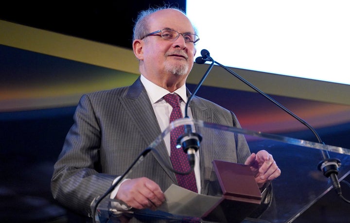 Salman Rushdie, seen here in 2020, said in an interview published Monday that he lost 40 pounds and vision in his right eye, and he suffered nerve damage in his left hand after being stabbed at a literary event last August.