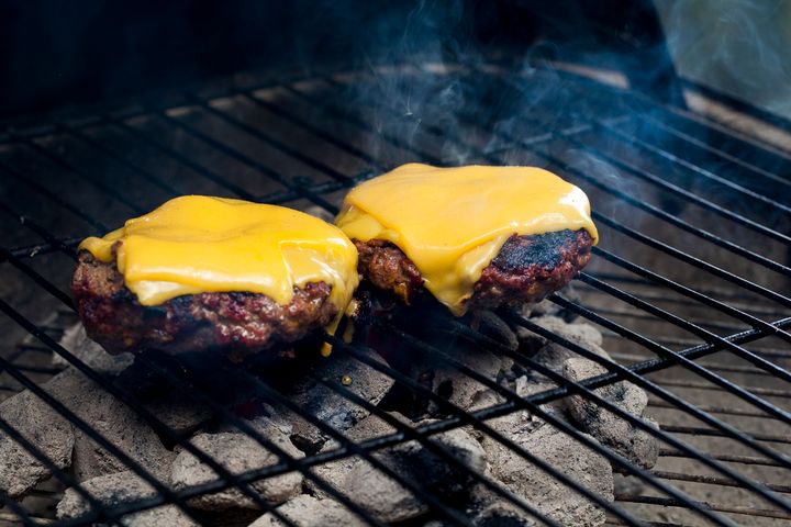 Sliced American cheese is a classic cheeseburger component. 