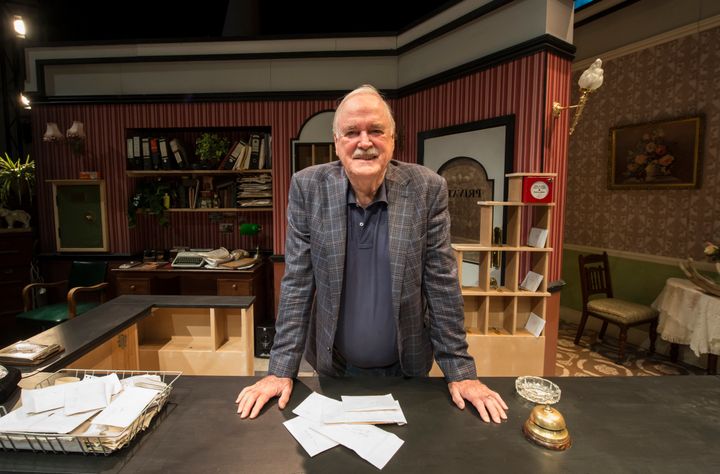 John Cleese on the set of Fawlty Towers Live in 2016
