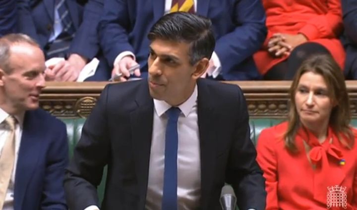Prime Minister Rishi Sunak speaks during Prime Minister's Questions in the House of Commons, London. Picture date: Wednesday February 8, 2023.