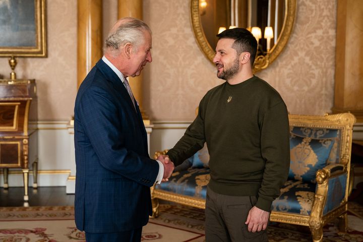 King Charles III holds an audience with Zelenskyy at Buckingham Palace, where the King told him: "We’ve all been worried about you and thinking about your country for so long, I can’t tell you."
