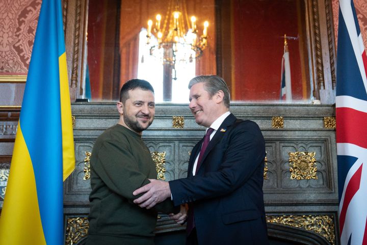 Keir Starmer meets with Zelenskyy at Speaker's House in the Palace of Westminster