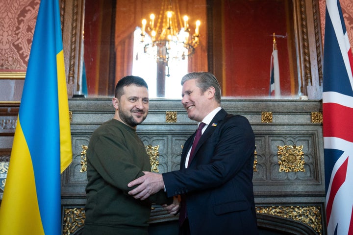 Keir Starmer meets with Zelenskyy at Speaker's House in the Palace of Westminster