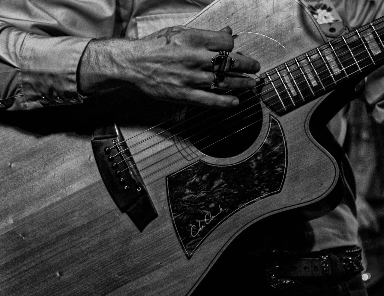 Gunter plays his guitar during a show in Nashville.