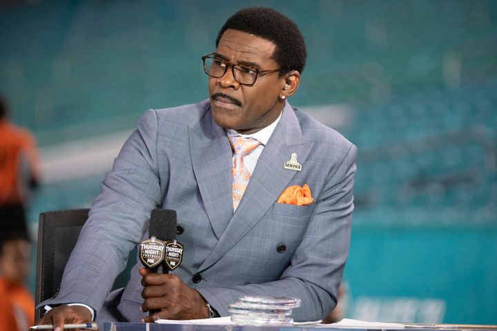 Michael Irvin has been pulled from the remainder of NFL Network’s Super Bowl week coverage after a complaint about Irvin’s behavior in a hotel Sunday night. (AP Photo/Doug Murray, File)