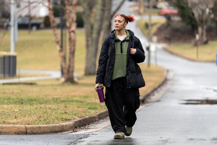 Kailani Taylor-Cribb walks through her neighborhood in Asheville, N.C., on Jan. 31, 2023. Kailani hasn’t taken a single class in what used to be her high school since the height of the coronavirus pandemic. She vanished from the public school roll in Cambridge, Mass., in 2021 and has been, from an administrative standpoint, unaccounted for since then.