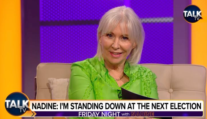 Dorries announced her decision on her Talk TV chat show.