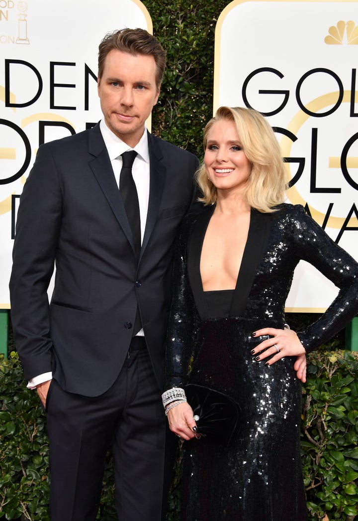 Dax Shepard and Kristen Bell at the 74th Annual Golden Globe Awards on Jan. 8, 2017, in Beverly Hills, California. Bell said she and her husband make it a point to talk to their kids about taboo subjects like Shepard's past addiction troubles.
