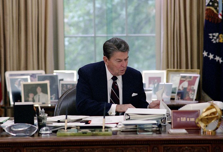 Republicans have been trying to cut Medicaid since the days of President Ronald Reagan, seen here 1985. 