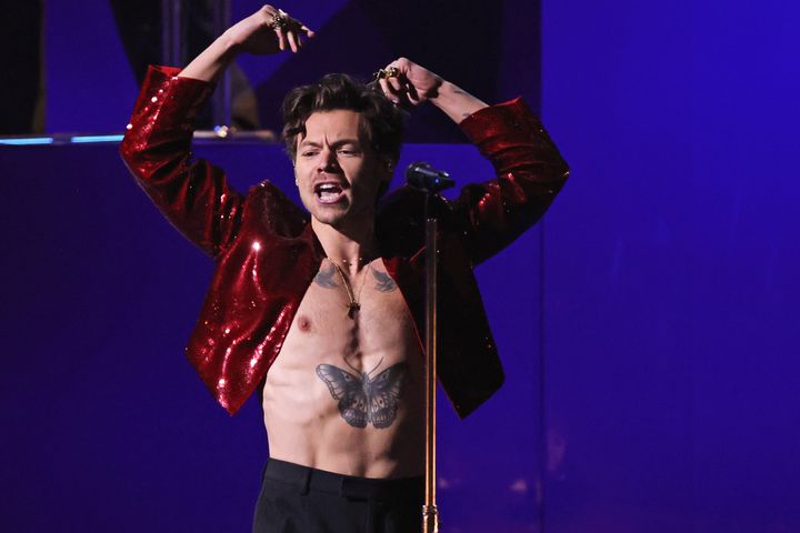 Harry Styles performing As It Was to open this year's Brit Awards