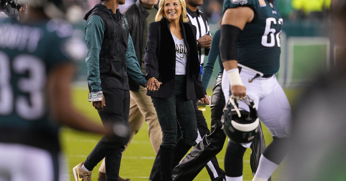 Jill Biden sports custom Eagles jersey ahead of Super Bowl