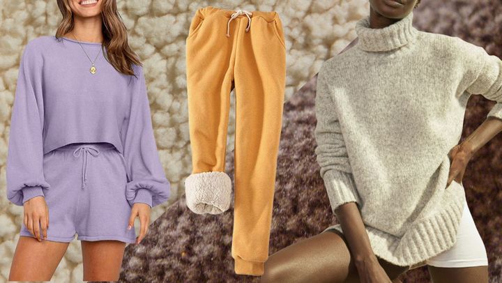 Womens Fuzzy Fleece 3 Piece Pajama Set Tank Crop Tops Pants Open