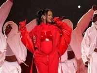 Pregnant Rihanna soars in Super Bowl halftime performance