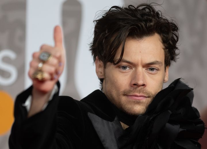 Harry Styles attends the BRIT Awards on Saturday.