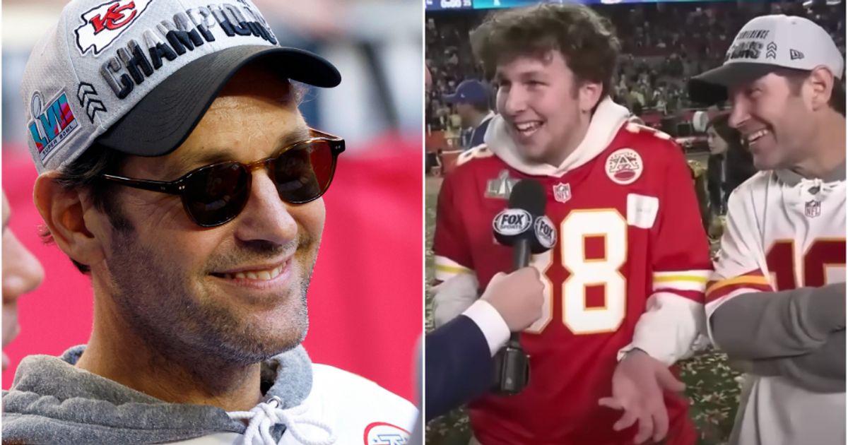 Paul Rudd’s Son Was His Look-Alike During Super Bowl Interview