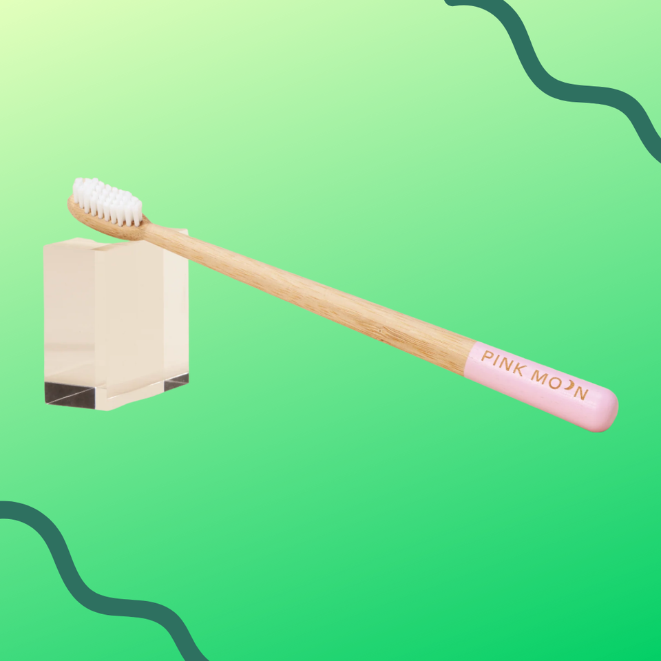 Pink Moon bamboo toothbrush