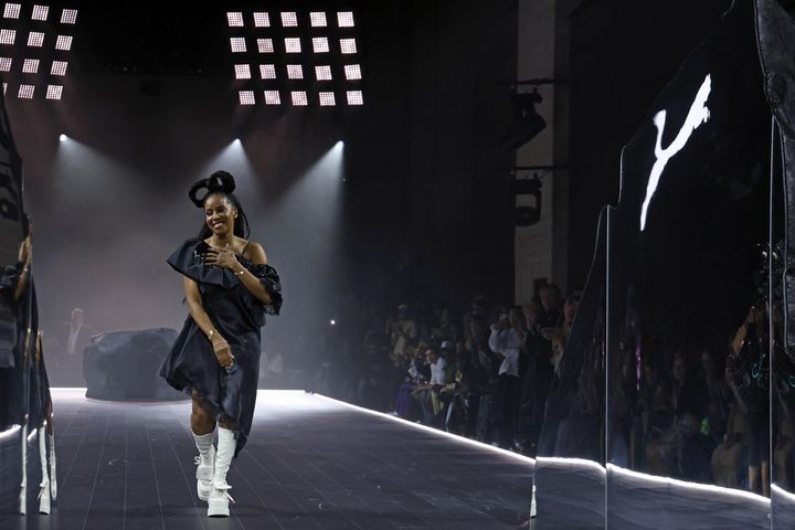June Ambrose walks the runway in September during the "Puma Presents Futrograde" fashion show at New York Fashion Week for the Spring/Summer 2023 collection.
