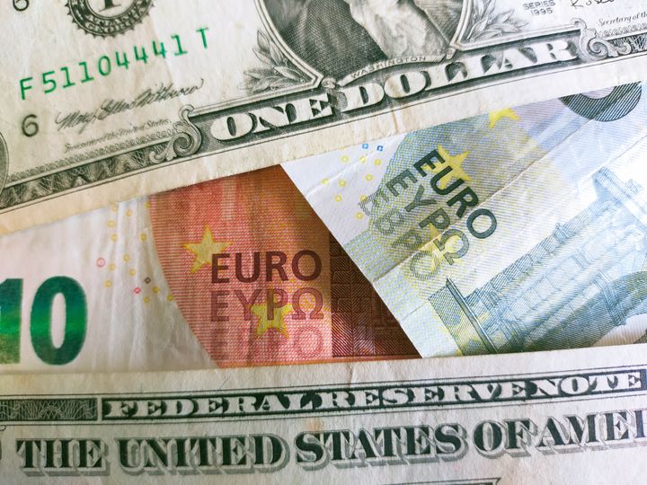 Euro and dollar bills