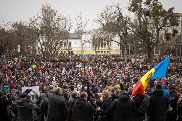 Πολυπληθής η συγκέντρωση διαμαρτυρίας στην πρωτεύουσα της Μολδαβίας 