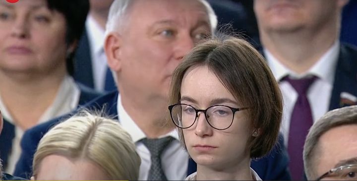 This person is thinking about anything but the speech.