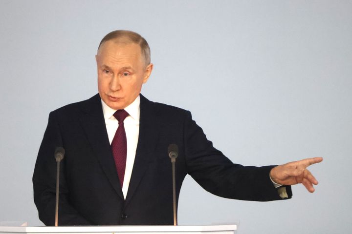 Vladimir Putin during his State of the Nation speech