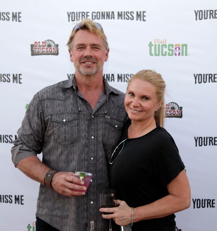 John Schneider and Alicia Allain (Photo by Jason Wise/Getty Images for Funimation Entertainment)