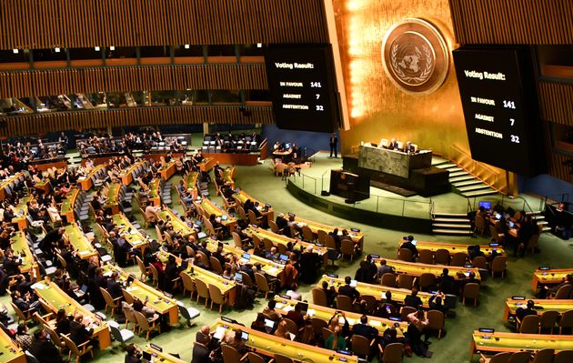 ウクライナ侵攻１年／決議を採択した国連総会（2023年02月23日撮影）