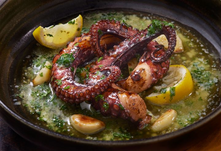 BBQ Grilled Octopus in Garlic and Lemon Butter