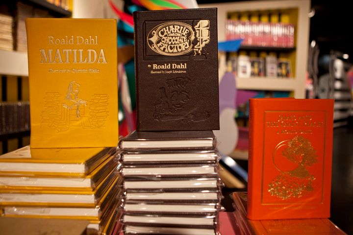 Books by Roald Dahl are displayed at a New York City Barney's store in 2011.