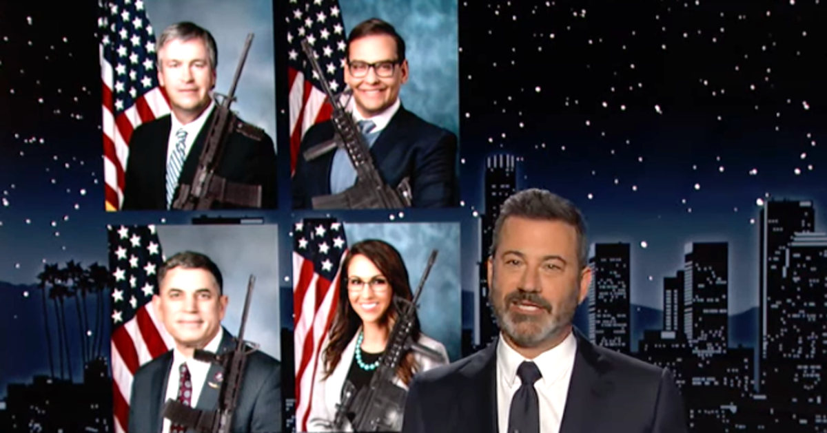 NextImg:Jimmy Kimmel Hits 4 Republicans Behind 'National Gun' Idea With A Scathing Nickname