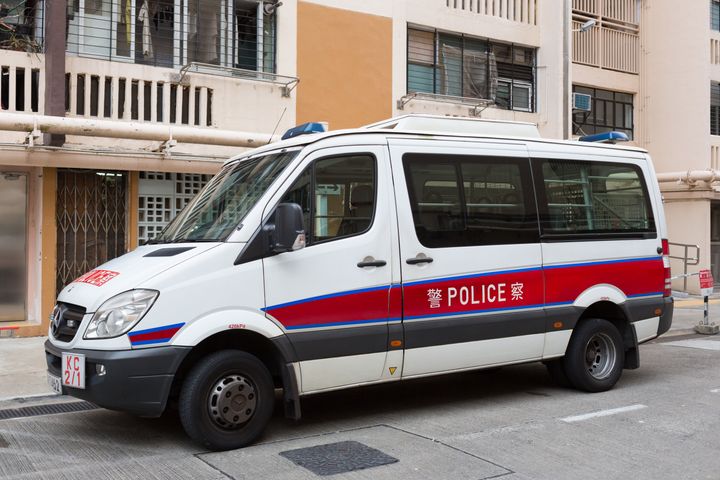 Hong Kong, Hong Kong - March 5, 2019: General view of a Police vehicle in Kowloon, Hong Kong.