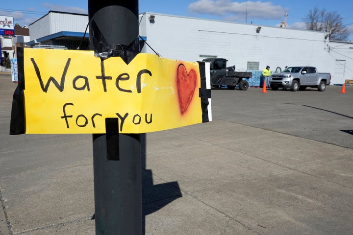 Residents are being offered free water in East Palestine, Ohio, as cleanup from the Feb. 3 Norfolk Southern train derailment continues, Friday, Feb. 24, 2023.
