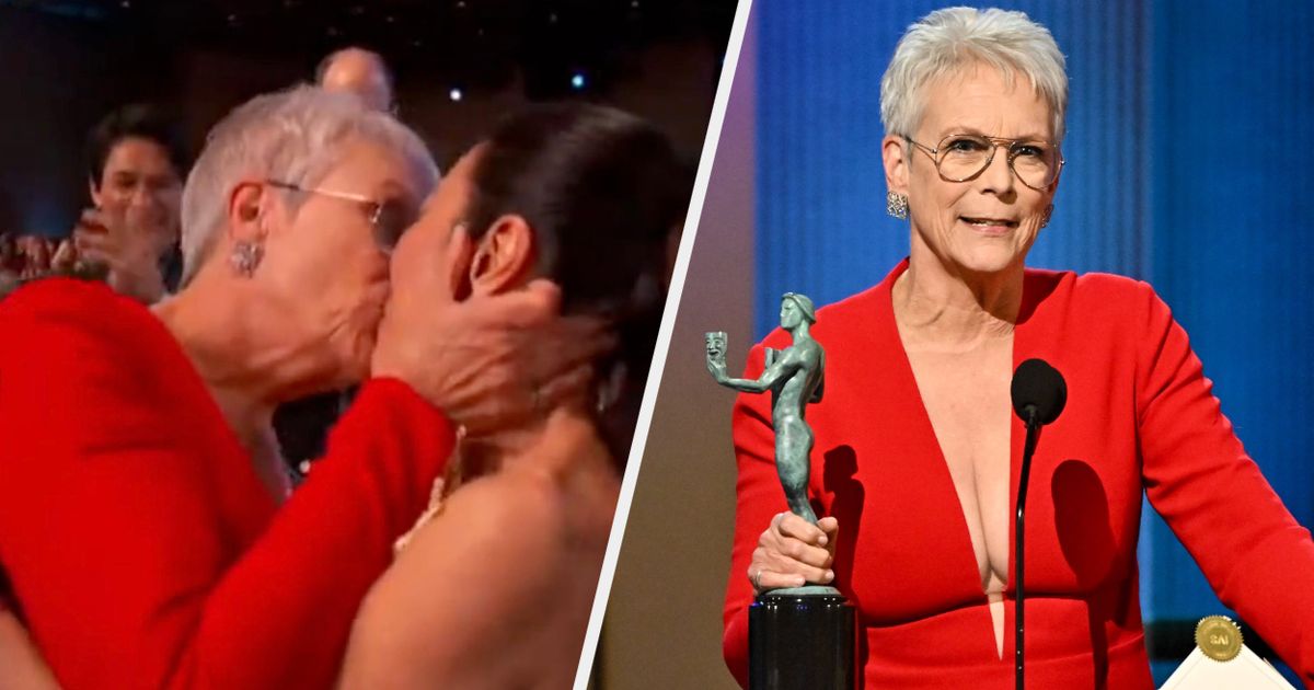 Jamie Lee Curtis Kisses Michelle Yeoh After SAG Awards Win | HuffPost UK  Entertainment