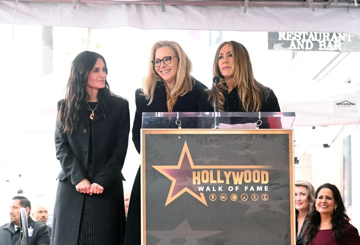 Courteney Cox with former co-stars Lisa Kudrow and Jennifer Aniston