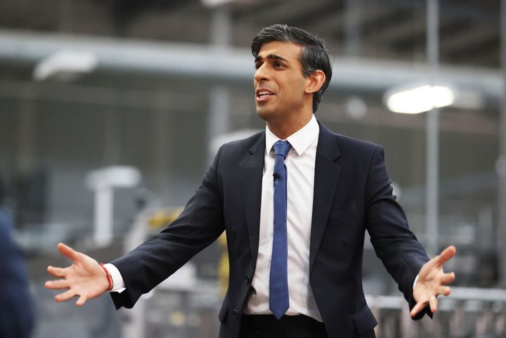 Rishi Sunak holds a Q&A session with local business leaders during a visit to Coca-Cola HBC in Lisburn, Co Antrim.