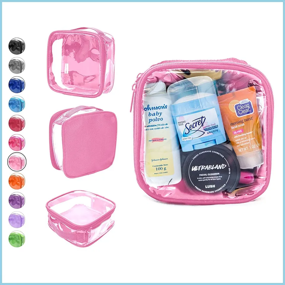 Travelon 1 Quart Zip Top travel case with 6 bottles TSA 3-1-1 toiletry bag