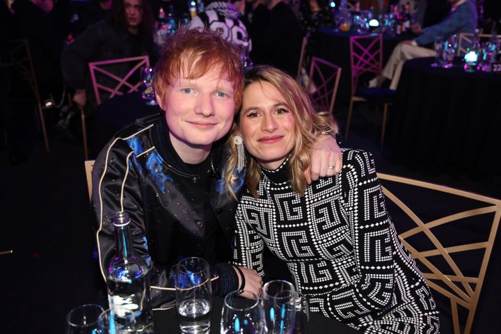 Ed Sheeran and Cherry Seaborn pictured at the Brit Awards last year