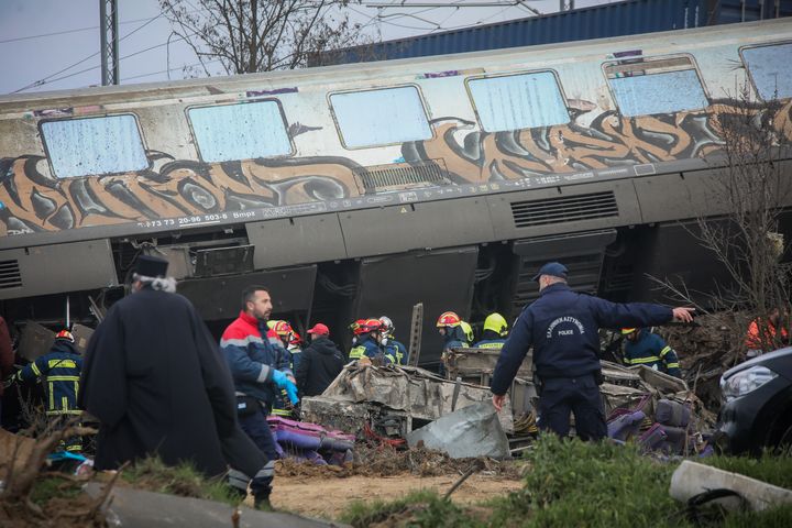 Πολύνεκρο σιδηροδρομικό δυστύχημα στα Τέμπη έξω από την Λάρισα, σύγκρουση εμπορικής και επιβατικής αμαξοστοιχίας, Τετάρτη 1 Μαρτίου 2023 (ΒΑΣΙΛΗΣ ΒΕΡΒΕΡΙΔΗΣ/ MPTIONTEAM/EUROKINISSI)