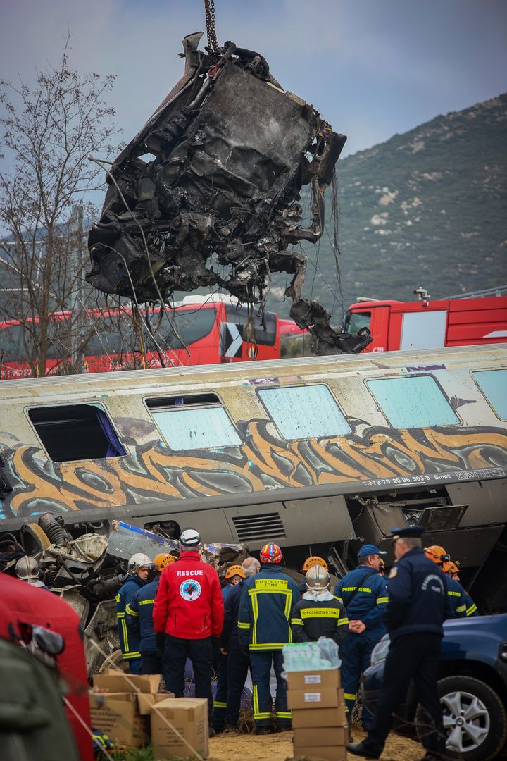 Πολύνεκρο σιδηροδρομικό δυστύχημα στα Τέμπη έξω από την Λάρισα, σύγκρουση εμπορικής και επιβατικής αμαξοστοιχίας, Τετάρτη 1 Μαρτίου 2023 (ΡΑΦΑΗΛ ΓΕΩΡΓΙΑΔΗΣ/ MΟTIONTEAM/EUROKINISSI)