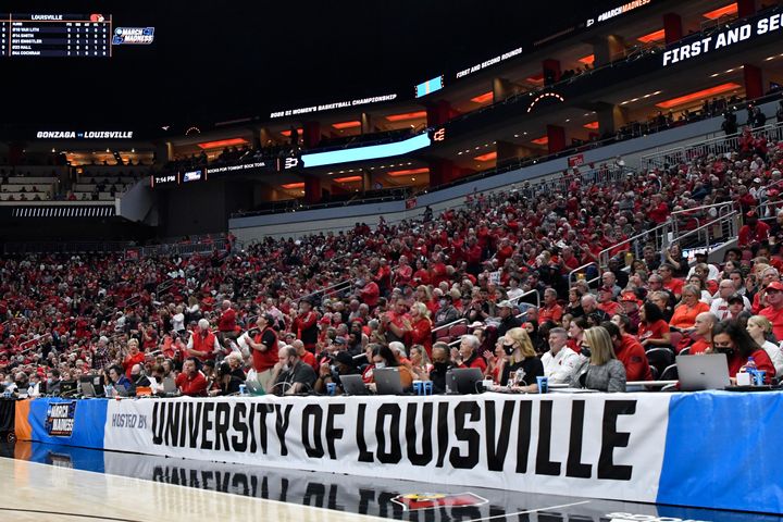 A crowd at the University of Louisville's KFC Yum Center last year.