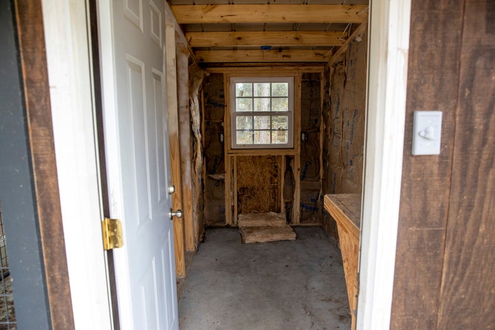 The feed room where Paul Murdaugh's body was found at the Murdaugh's hunting property is pictured on Wednesday.