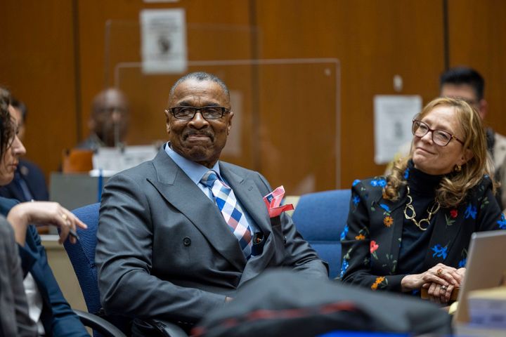 Maurice Hastings, who spent more than 38 years behind bars for a 1983 murder he did not commit, appears at a court in Los Angeles where a judge officially found him to be factually innocent on March 1, 2023. 