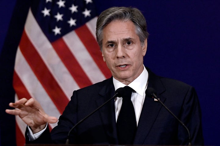 US Secretary of State Antony Blinken speaks during a press conference on the sidelines of the G20 foreign ministers' meeting in New Delhi on March 2, 2023.