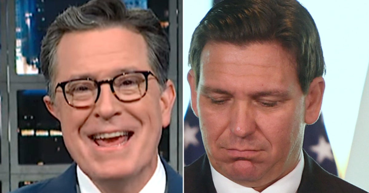 NextImg:Stephen Colbert Spots Uncomfortably Awkward Fox News Moment For Ron DeSantis