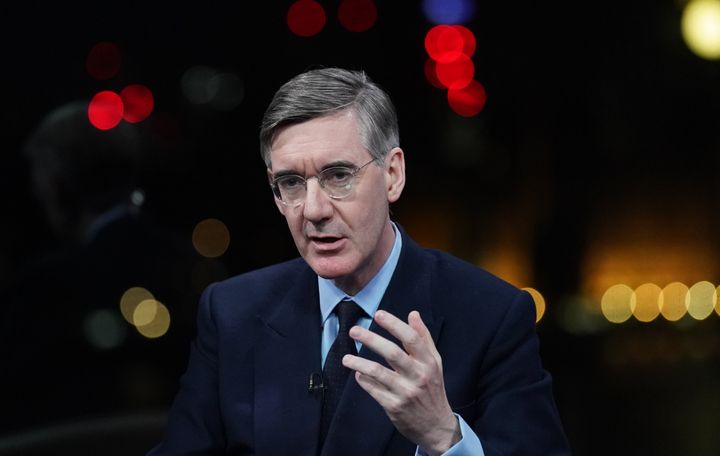 Jacob Rees-Mogg in the studio at GB News during his new show Jacob Rees-Mogg's State of The Nation