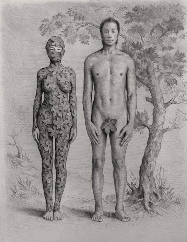 "Adam and Eve”, Pencil on paper, 2022