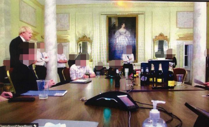 The privileges committee has published photographs of gatherings as part of it report into whether Boris Johnson lied to parliament.