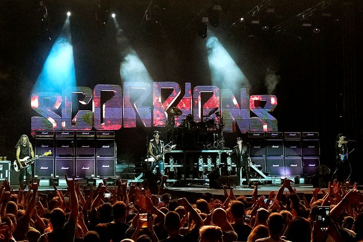 Οι Scorpions στην Κύπρο, 12 Ιουλίου 2022. (AP Photo/Petros Karadjias)